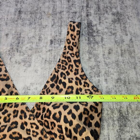 Summersalt Swimsuit Womens Size 8 Leopard Print One Piece Wrap Black Tan Animal - Picture 6 of 9